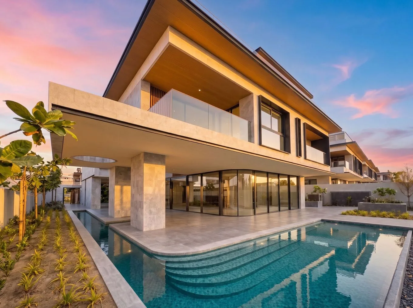Delivered twilight villa listing photo