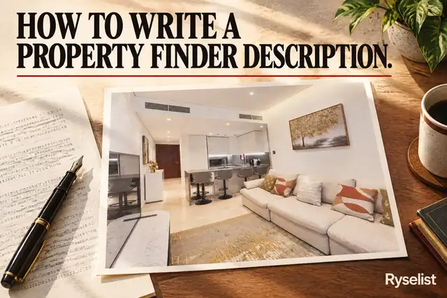 Cover poster: How to write a real estate listing description for Property Finder in Dubai